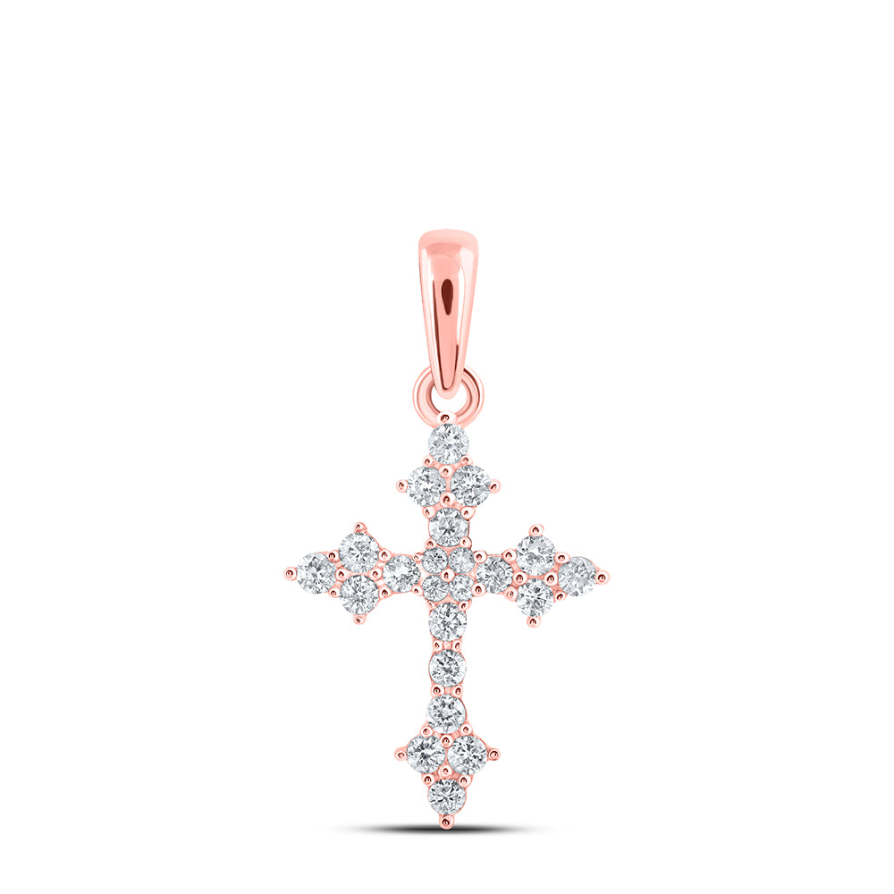 1/4CTW-DIA CN CROSS PENDANT