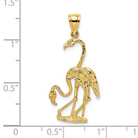 Load image into Gallery viewer, 14k Solid Polished 3-Dimensional Double Flamingo Charm
