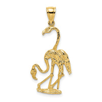Load image into Gallery viewer, 14k Solid Polished 3-Dimensional Double Flamingo Charm
