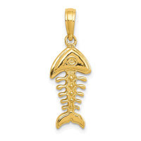 Load image into Gallery viewer, 14K Polished 3-D Fish Bone Pendant
