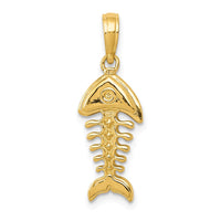 Load image into Gallery viewer, 14K Polished 3-D Fish Bone Pendant
