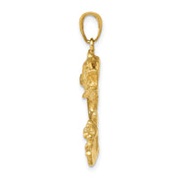 Load image into Gallery viewer, 14k Polished Open-Backed Bass Fish Pendant
