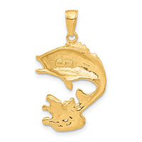 Load image into Gallery viewer, 14k Polished Open-Backed Bass Fish Pendant
