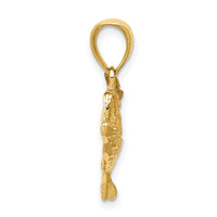 Load image into Gallery viewer, 14k Polished Open-Backed Bass Fish Pendant
