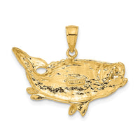 Load image into Gallery viewer, 14k Polished Open-Backed Bass Fish Pendant
