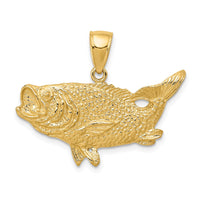Load image into Gallery viewer, 14k Polished Open-Backed Bass Fish Pendant
