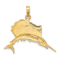 Load image into Gallery viewer, 14k Polished Sailfish Pendant
