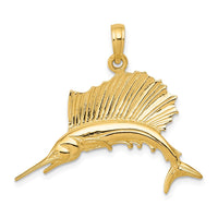 Load image into Gallery viewer, 14k Polished Sailfish Pendant
