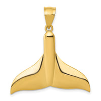 Load image into Gallery viewer, 14k Solid Polished Large Whale Tail Pendant
