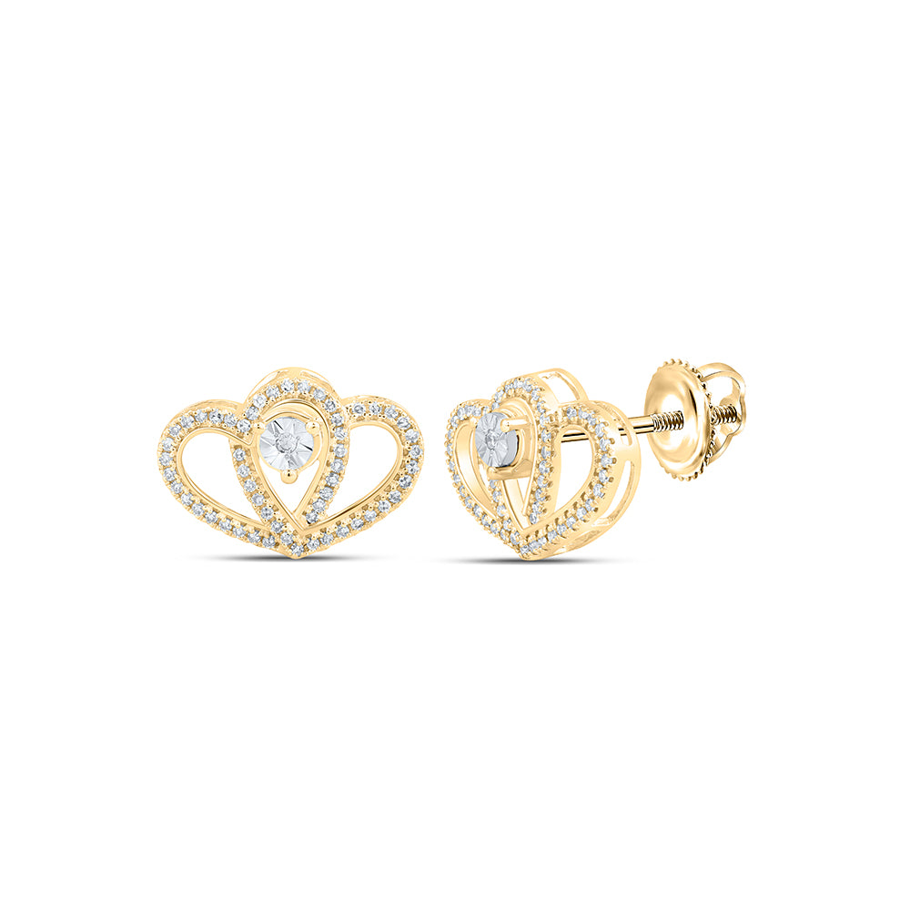 1/4CTW-DIA NK HEART EARRING