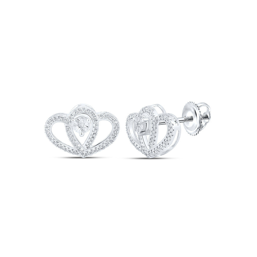 1/4CTW-DIA NK HEART EARRING
