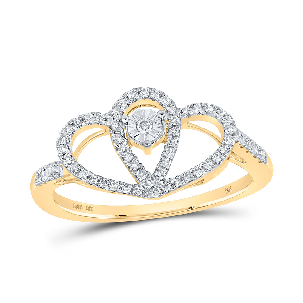 1/5CTW-DIA NK HEART RING