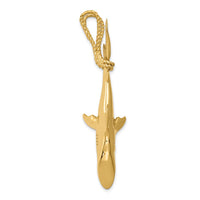 Load image into Gallery viewer, 14K Hollow Polished 3-D Hanging Shark Pendant
