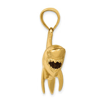 Load image into Gallery viewer, 14K Polished 3-D Shark Pendant
