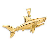 Load image into Gallery viewer, 14K Polished 3-D Shark Pendant
