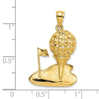 Load image into Gallery viewer, 14k Solid Polished Open-Backed Golf Charm

