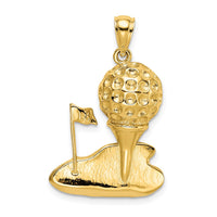 Load image into Gallery viewer, 14k Solid Polished Open-Backed Golf Charm
