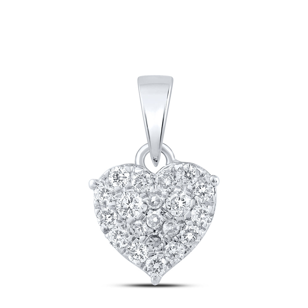 1/4 CTW-DIA NK HEART PENDANT