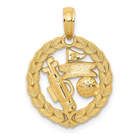 Load image into Gallery viewer, 14k Solid Polished Golf Theme Pendant
