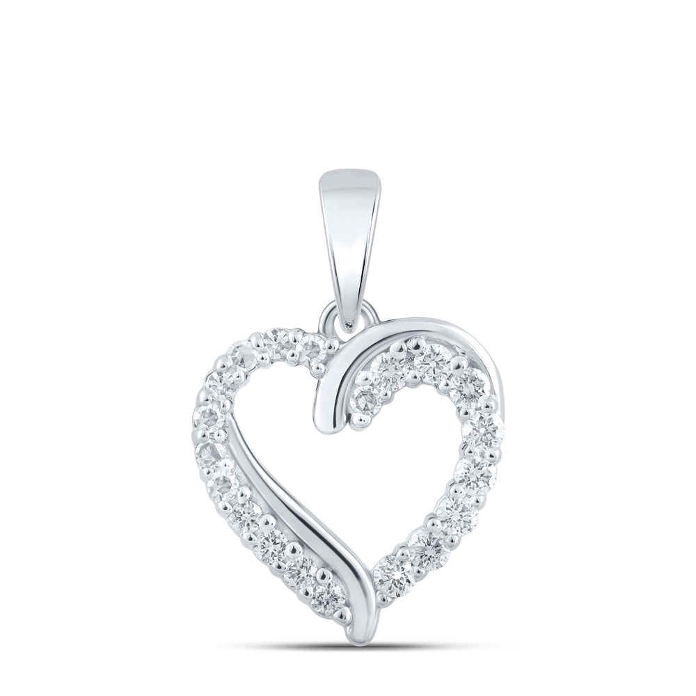 1/4CTW-DIA NK HEART PENDANT