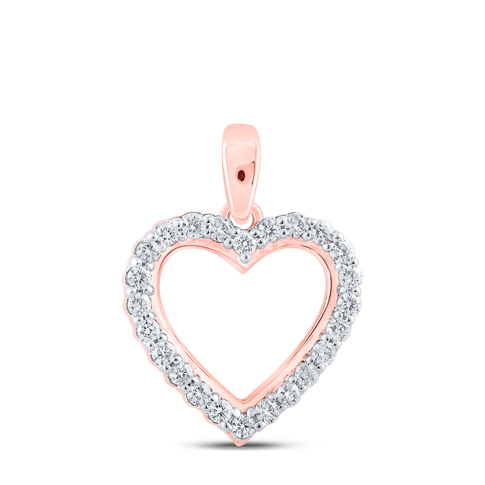 1/4CTW-DIA NK HEART PENDANT