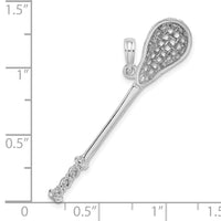 Load image into Gallery viewer, 14K White Gold 3-D Lacrosse Stick Charm
