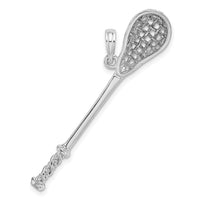 Load image into Gallery viewer, 14K White Gold 3-D Lacrosse Stick Charm
