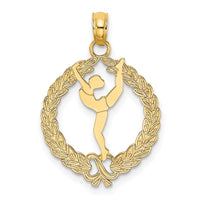 Load image into Gallery viewer, 14k Solid Polished Framed Gymnast Charm
