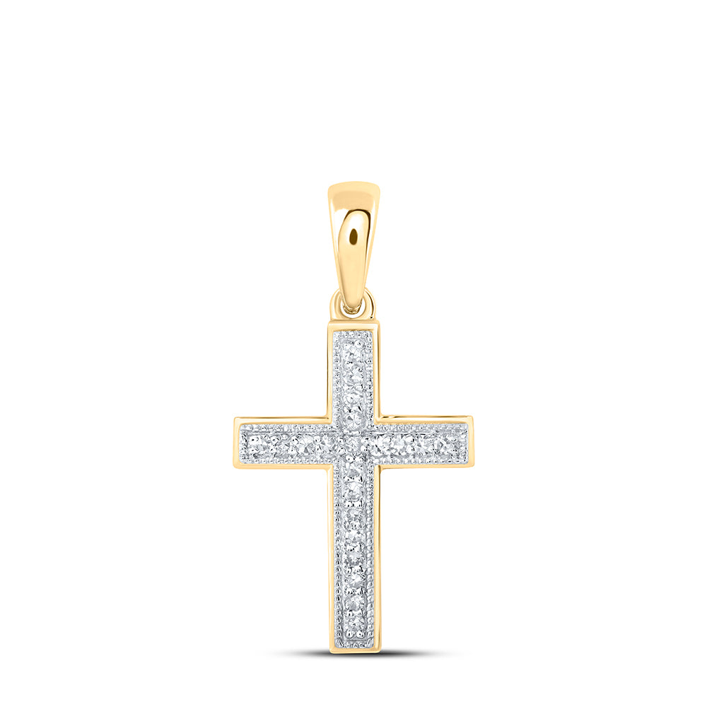 1/10CTW-DIA NK CROSS PENDANT