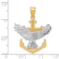 Load image into Gallery viewer, 14k Two-tone Mariners Cross w/Eagle Pendant
