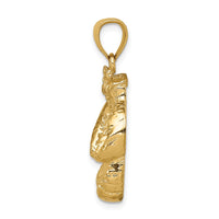 Load image into Gallery viewer, 14k Solid Polished Open-Backed Boxing Gloves Pendant
