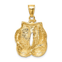 Load image into Gallery viewer, 14k Solid Polished Open-Backed Boxing Gloves Pendant
