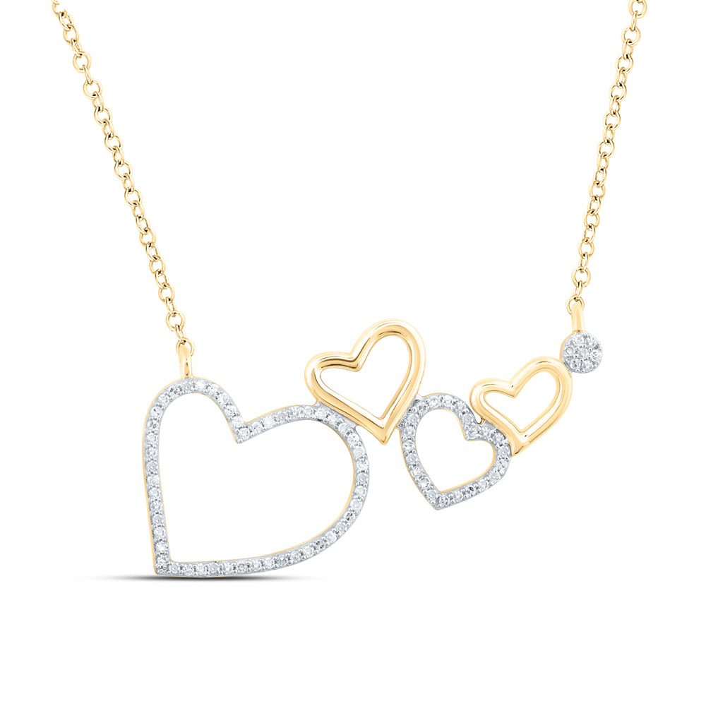 1/6CTW-DIA CN HEART NECKLACE