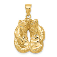 Load image into Gallery viewer, 14k Solid Polished Open-Backed Boxing Gloves Pendant
