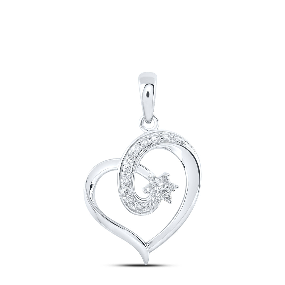 1/6CTW-DIA NK HEART PENDANT