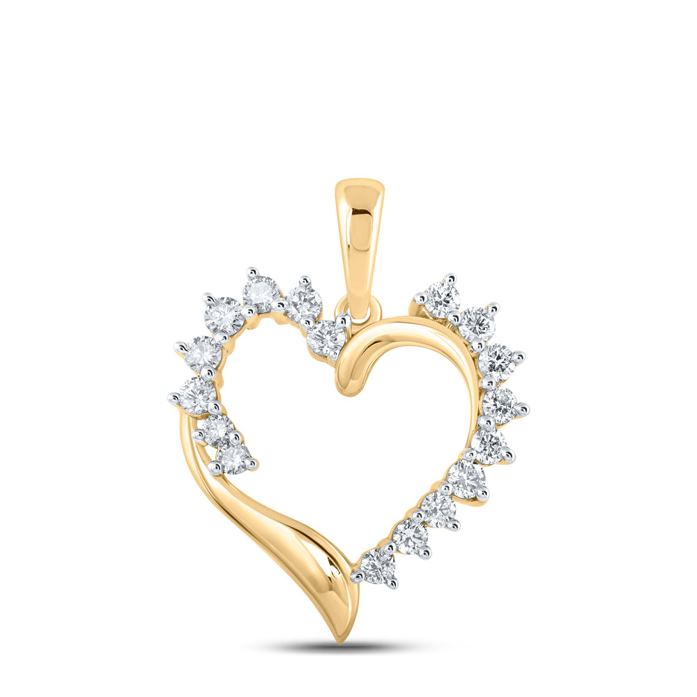 1/2CTW-DIA NK HEART PENDANT