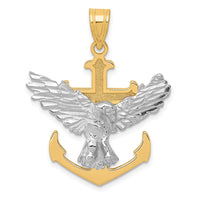 Load image into Gallery viewer, 14k Two-tone Mariners Cross w/Eagle Pendant

