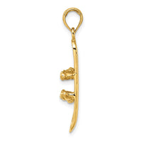 Load image into Gallery viewer, 14K Solid Polished 3-D Snowboard Charm
