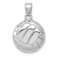 Load image into Gallery viewer, 14k White Gold Polished Open-Backed Volleyball Pendant
