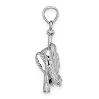 Load image into Gallery viewer, 14K White Gold Polished 3-D Glove/Bat/Baseball Pendant
