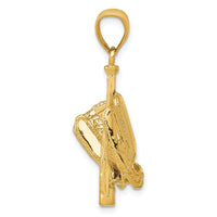 Load image into Gallery viewer, 14K Polished 3-D Glove/Bat/Baseball Pendant
