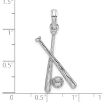 Load image into Gallery viewer, 14K White Gold 2-D Baseball Charm
