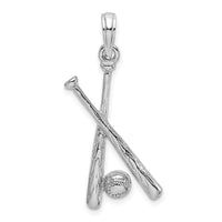 Load image into Gallery viewer, 14K White Gold 2-D Baseball Charm
