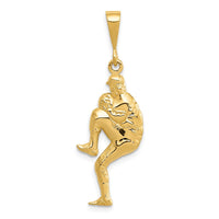 Load image into Gallery viewer, 14K Polished 3-D Pitcher Baseball Charm
