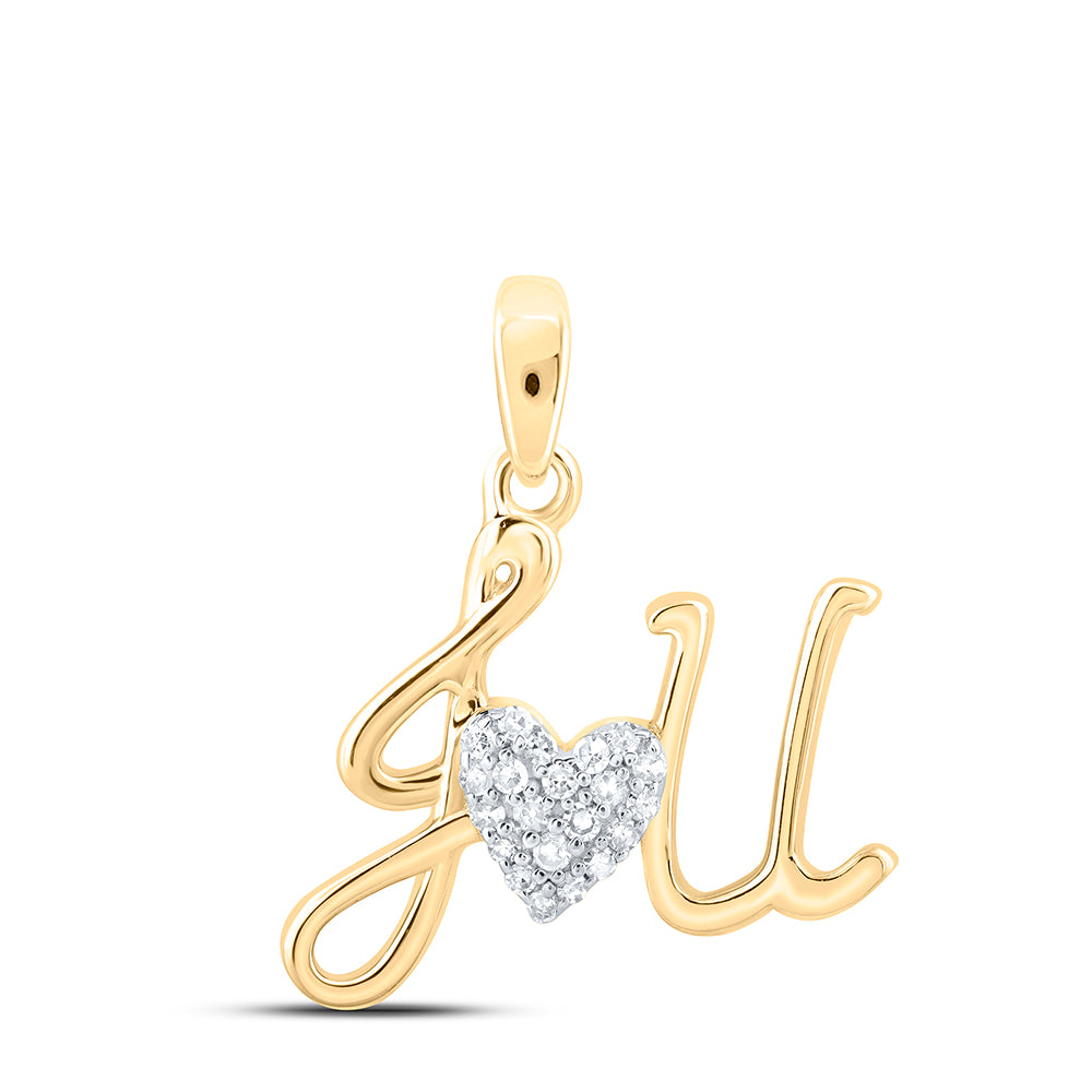 1/12CTW-DIA NK GIFT "I?YOU" HEART PENDANT