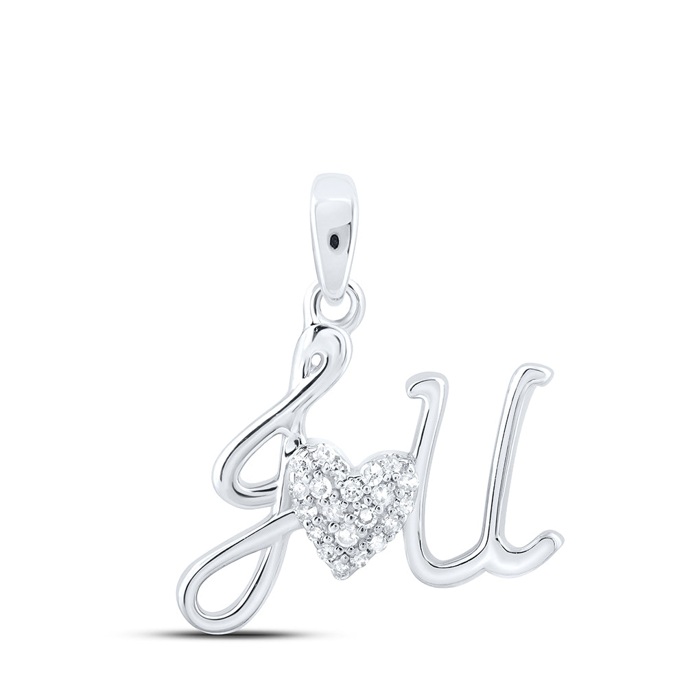 1/12CTW-DIA NK GIFT "I?YOU" HEART PENDANT