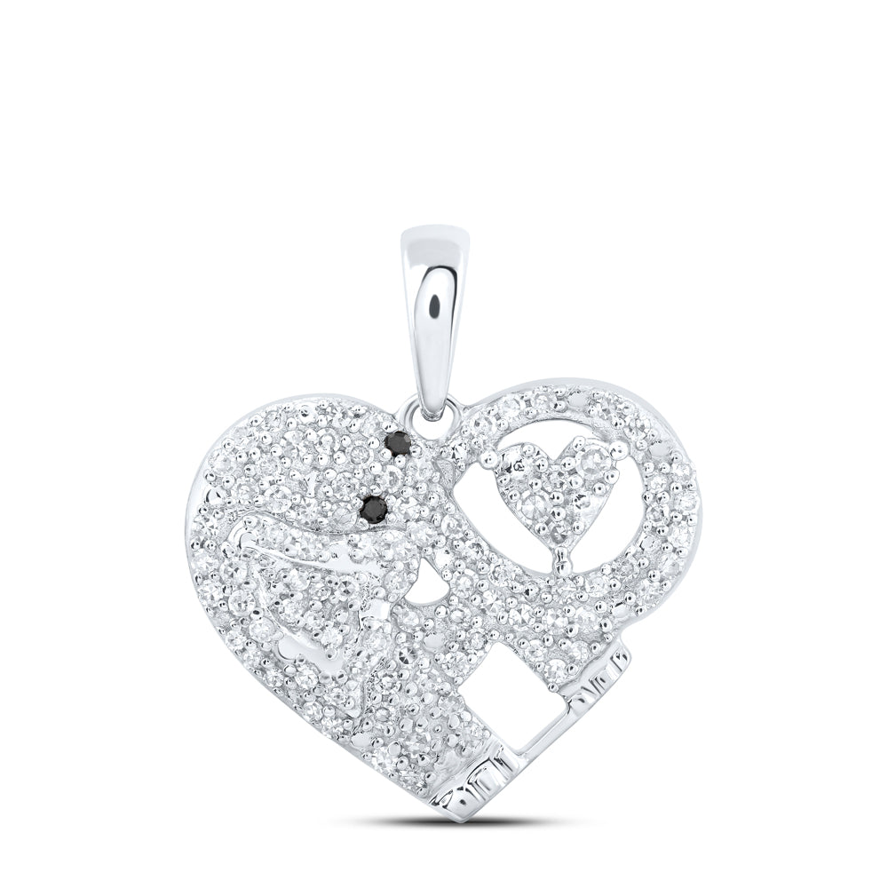 1/3CTW-DIA CN HEART SHAPE ELEPHANT PENDANT