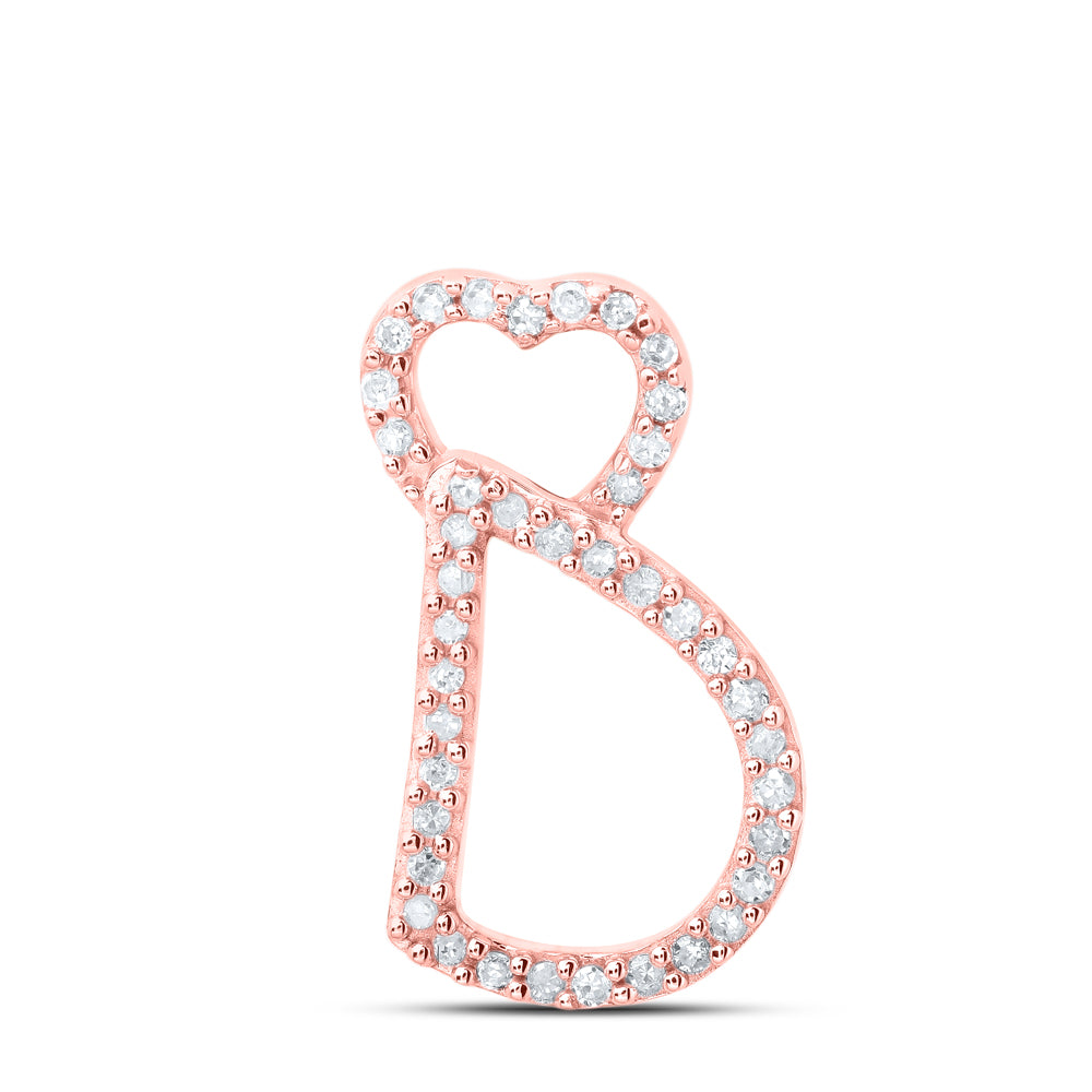 1/8CTW-DIA P1 GIFT HEART INITIAL "D" PENDANT