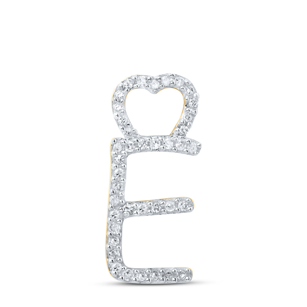 1/8CTW-DIA P1 GIFT HEART INITIAL "E" PENDANT