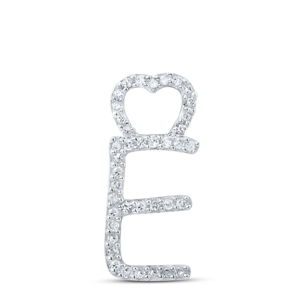 1/8CTW-DIA P1P2 GIFT HEART INITIAL "E" PENDANT